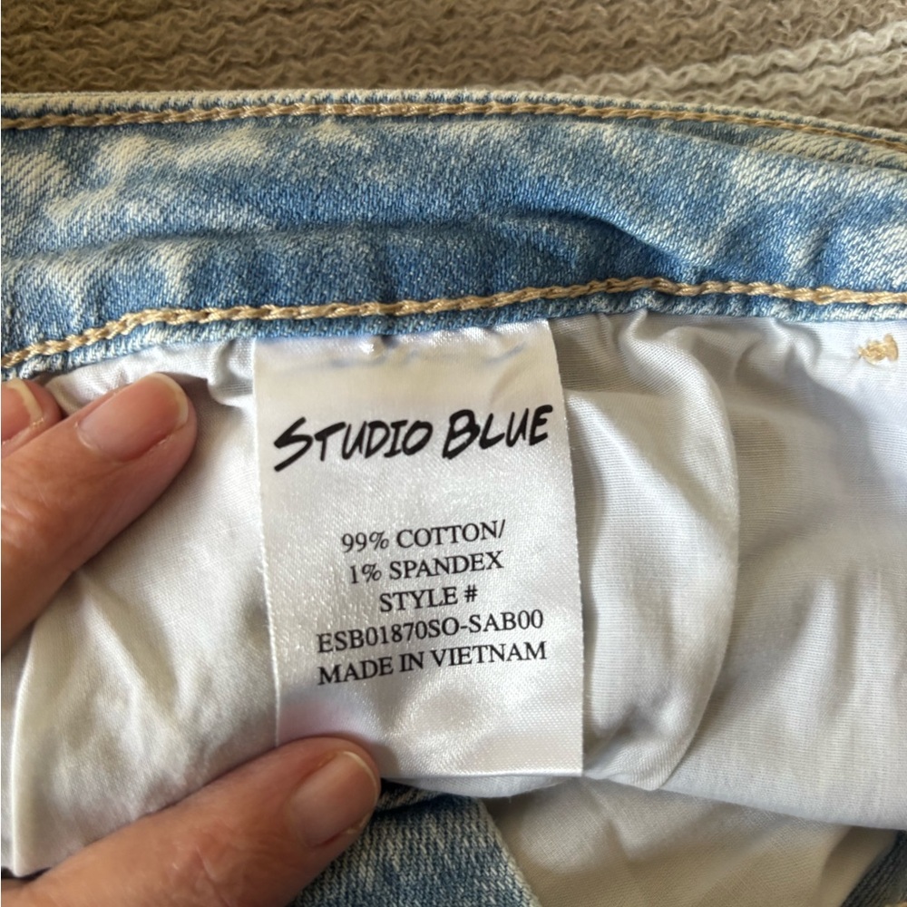 Studio Light Blue Distressed Boyfriend Jeans - Picture 2 of 4